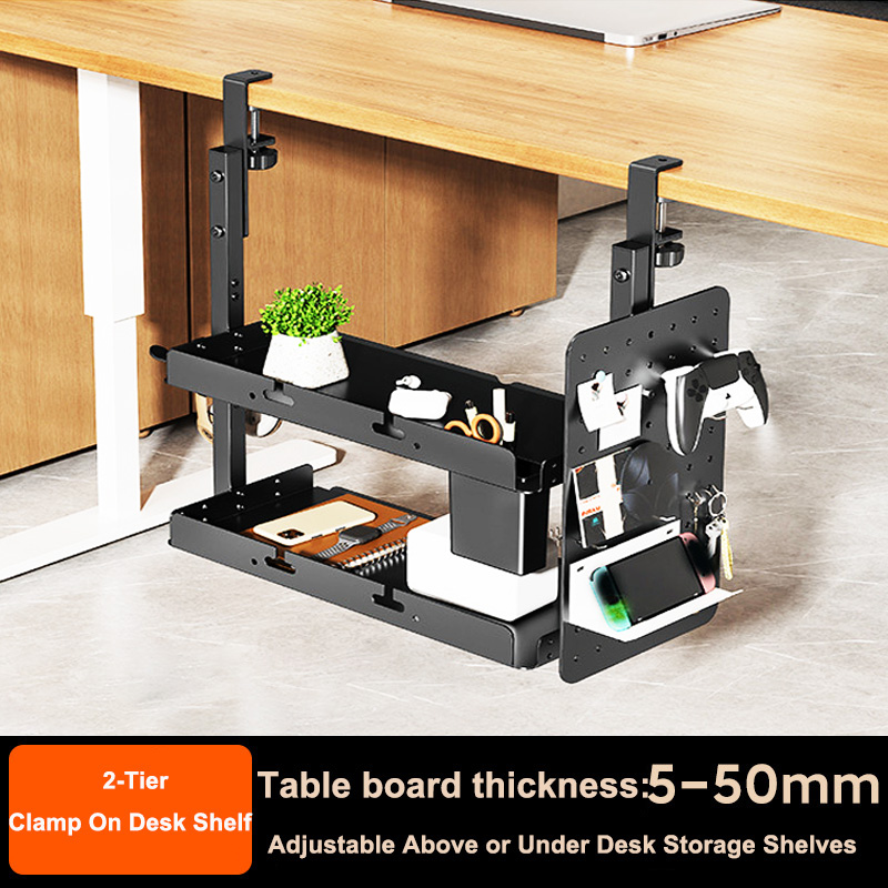Desk Setup Productivity - Étagère à 2 niveaux à fixer