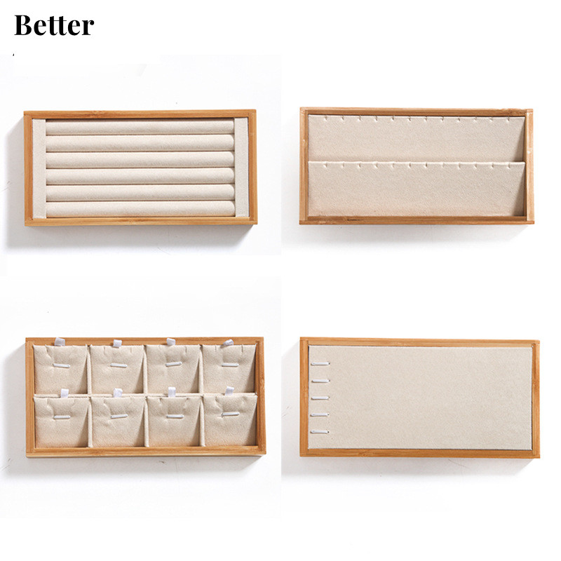 Drawer Organizer Bamboo - Bambou Beige bijoux anneaux présentoir présentoir