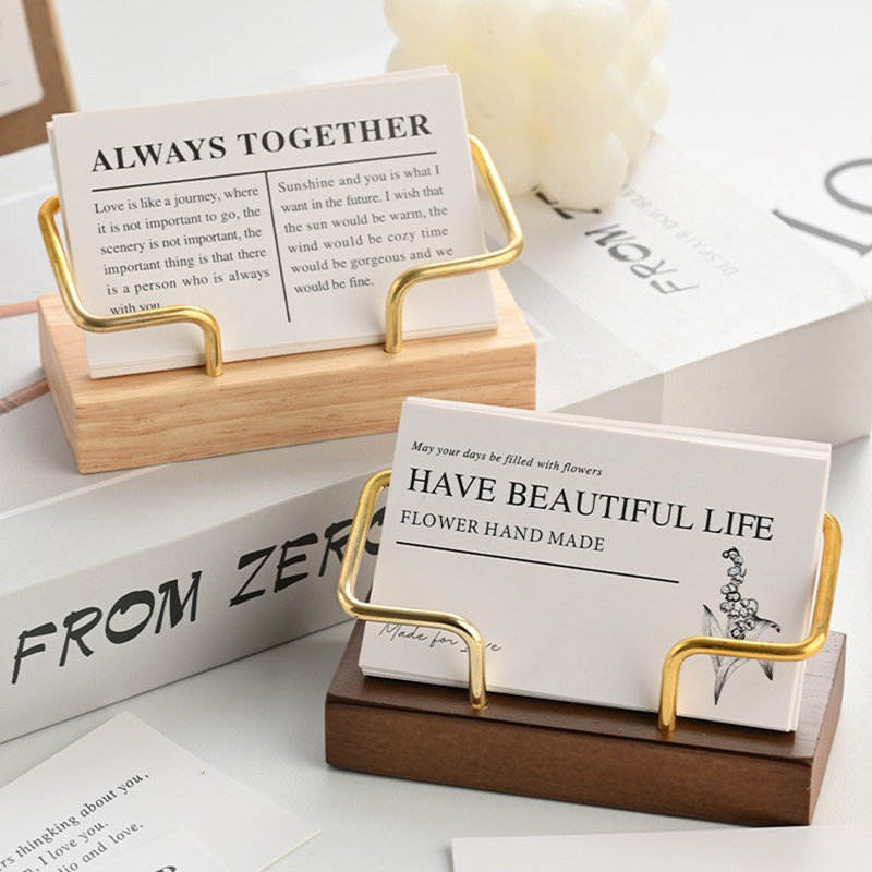 Desk Setup Wood - Porte-cartes de visite en bois, support