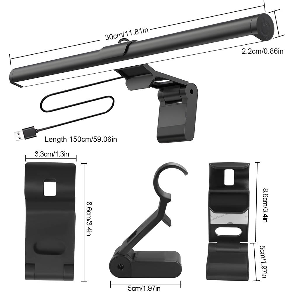 Desk Setup Lighting - Barre lumineuse suspendue pour écran d'ordinateur