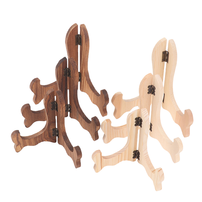 Desk Setup Wood - Présentoir d'assiettes en bois T1, pliable,