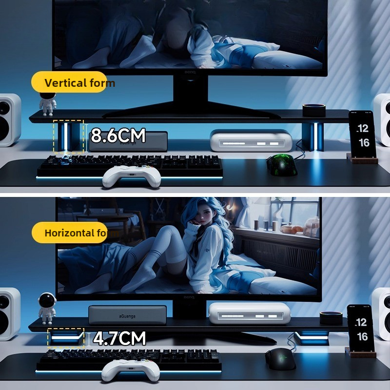 Desk Setup Ergonomics - Support de moniteur RGB, ascenseur ergonomique