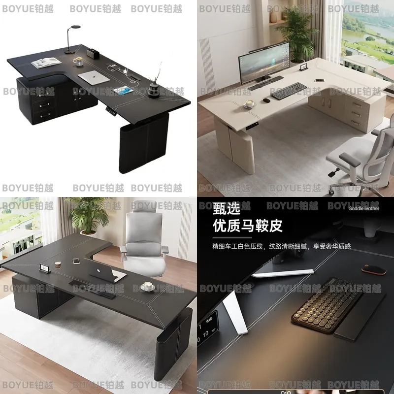 Desk Setup Corner - Bureau d'angle électrique réglable en hauteur