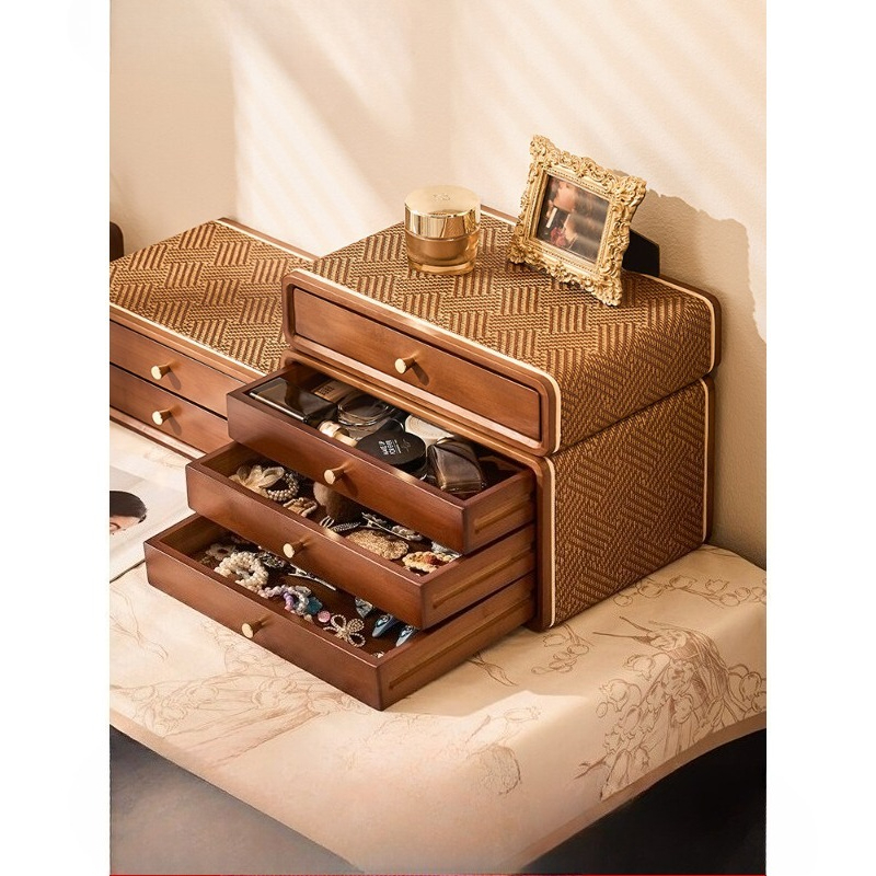 Drawer Organizer Bamboo - Boîte de rangement de bureau vintage
