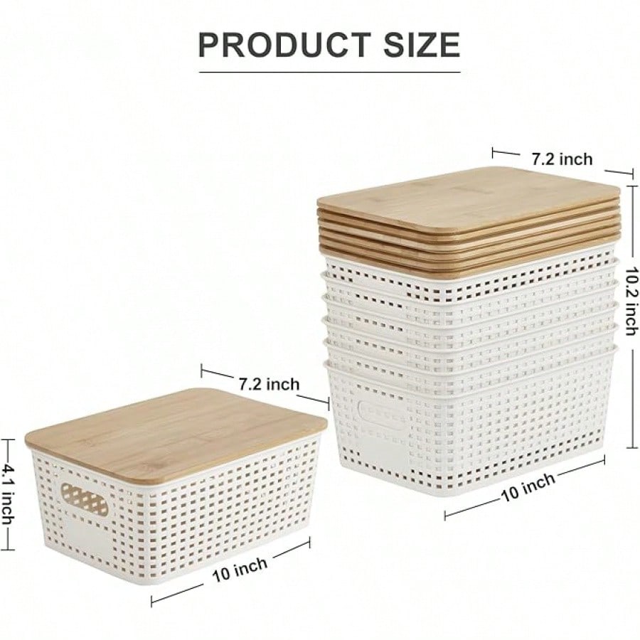 Lot de 6 bacs de rangement emp - Drawer Organizer Bamboo avis et prix