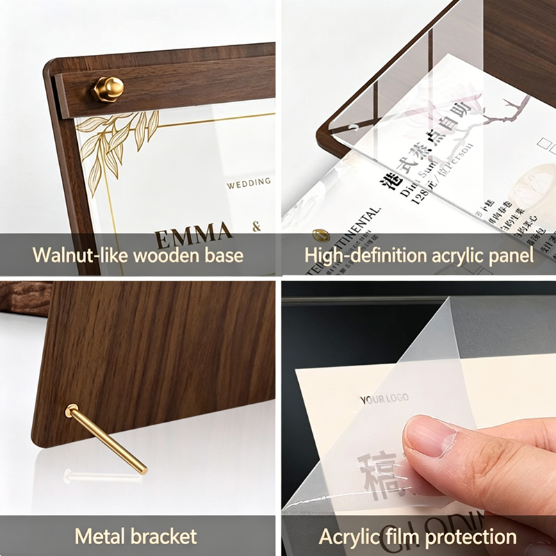 Support de menu personnalisé e - Desk Setup Wood avis et prix