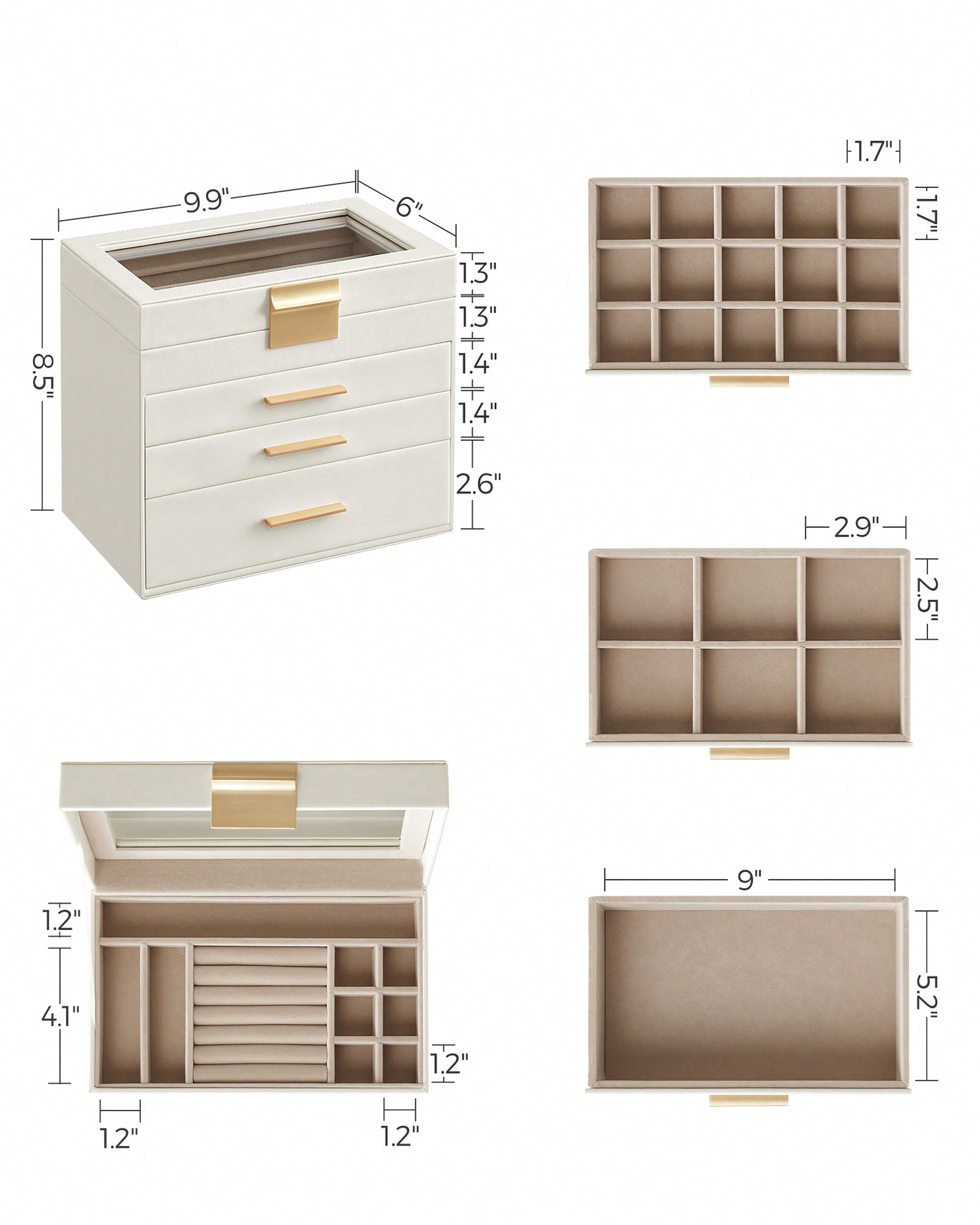 Boîte de rangement pour bijoux - Drawer Organizer Bamboo avis et prix